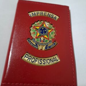 Carteira de Imprensa Couro -  Vermelho
